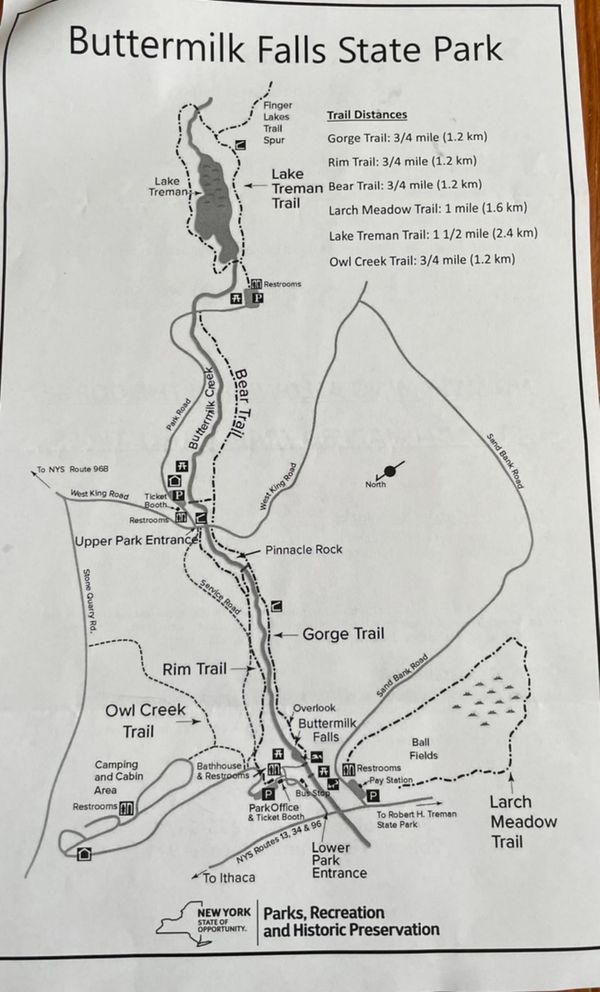 Trail Review Trail and Rim Trail Loop at Buttermilk Falls State Park